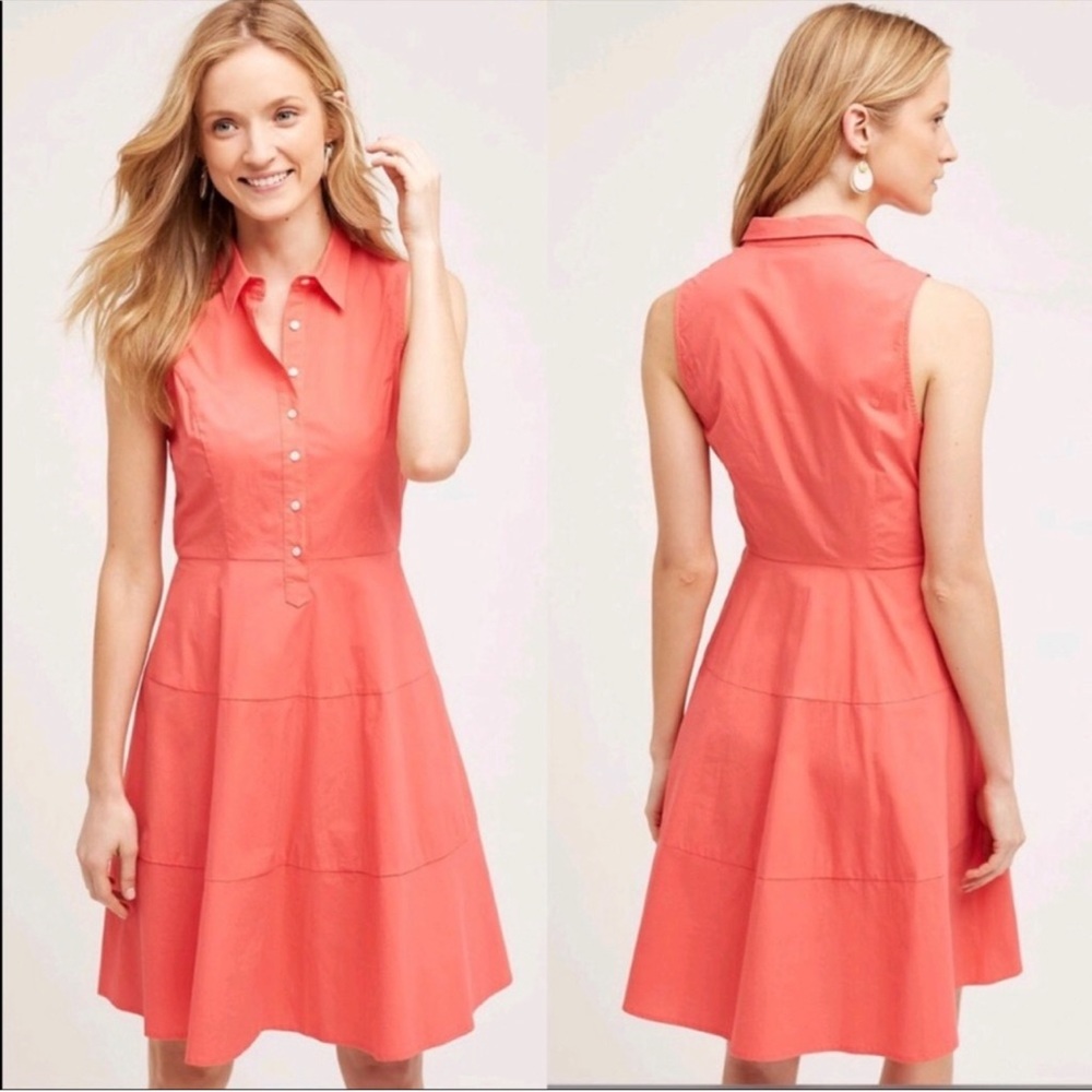 NWT Anthropologie Sunday In Brooklyn | Edina Poplin Shirtdress Dress